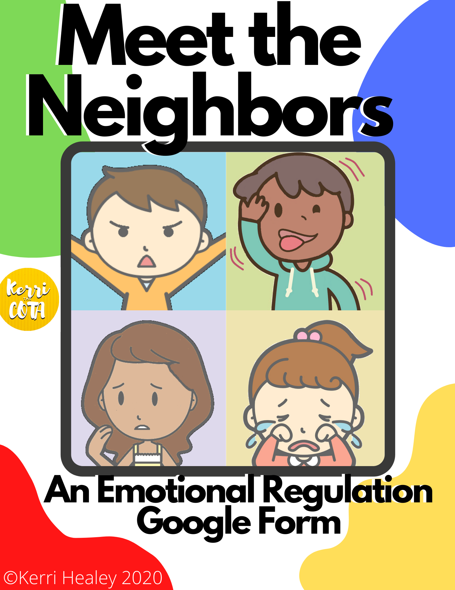 If you need to work on emotional regulation via telehealth or distance learning, Meet the Neighbors Emotional Regulation activity is FUN and ENGAGING to play with your students. 