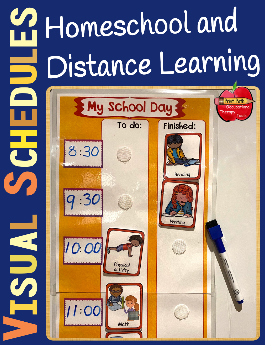 Visual Schedules for Homeschool and Distance Learning EDITABLE includes the tools to help you and your children stay organized and motivated to complete educational tasks.