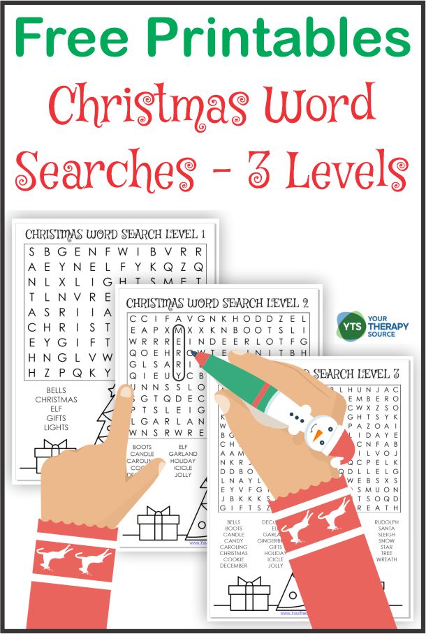 This free Christmas Word Search packet includes 3 different levels - easy, medium, and hard AND a handwriting recording sheet page.