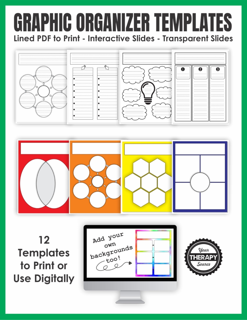 This collection of Graphic Organizer Templates are visual and spatial displays that make associations between related facts and concepts more noticeable. It is available in printed and Google Slides format