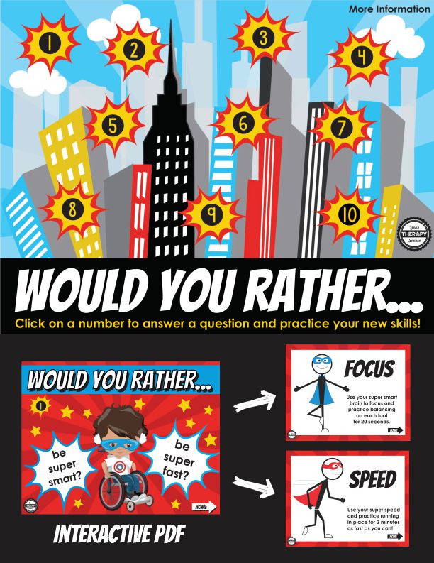 Superhero Would You Rather Brain Break