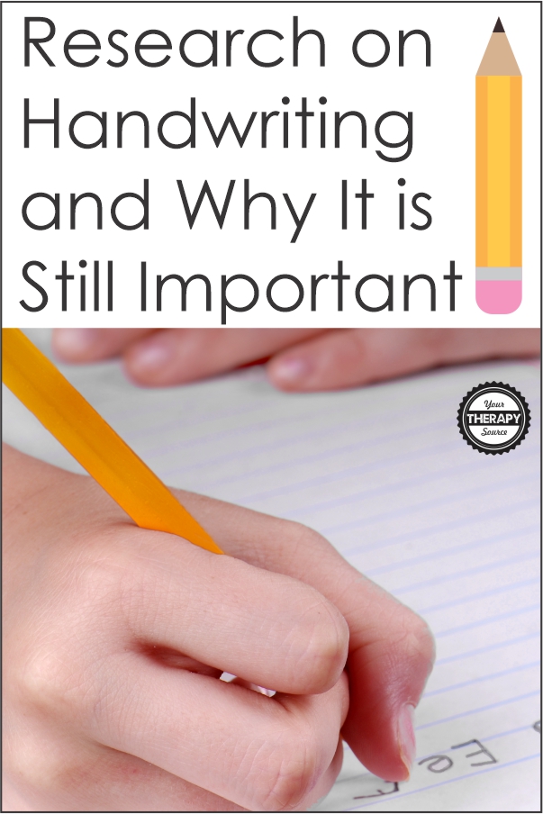 Here is some research on handwriting for Occupational Therapists, teachers, and other professionals on why students still need traditional handwriting practice.