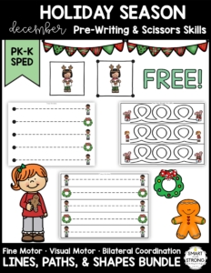 This huge packet of FREE December Holiday PDF sample pages is from the complete December Holiday Prewriting and Shapes packet.