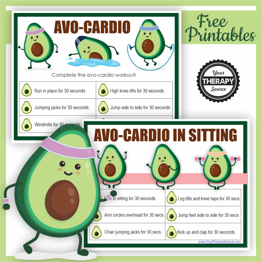 Check out this Avocardio exercises brain break activity. You can download if for free at the bottom of the post.