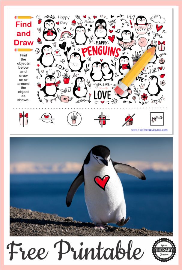 This adorable penguin visual motor activity is perfect to practice pre-writing strokes anytime of year, although during the cold weather or around Valentine's Day these are super cute. 
