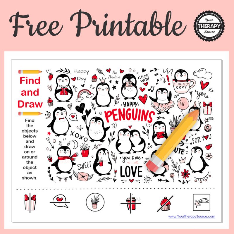 This adorable penguin visual motor activity is perfect to practice pre-writing strokes anytime of year, although during the cold weather or around Valentine's Day these are super cute. 