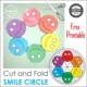 Here is a FUN smiley craft activity that will challenge children's abilities to follow directions, fold, and cut paper all on one single page!