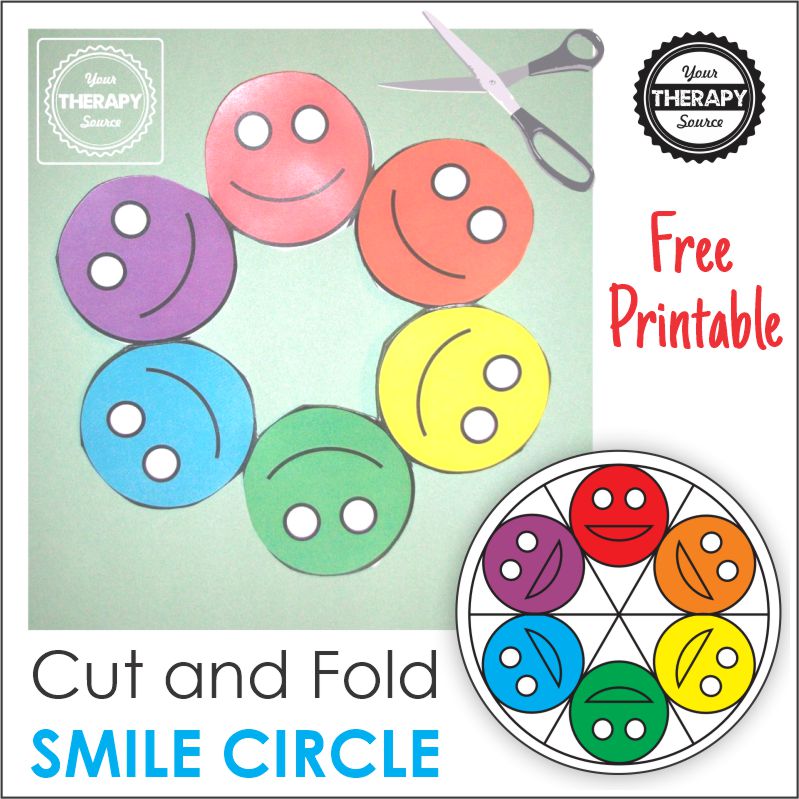 Here is a FUN smiley craft activity that will challenge children's abilities to follow directions, fold, and cut paper all on one single page!