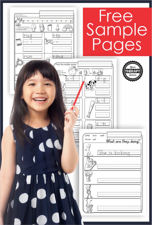 These free handwriting worksheets for kindergarten students and up are sample pages from the complete Functional Handwriting Packet.