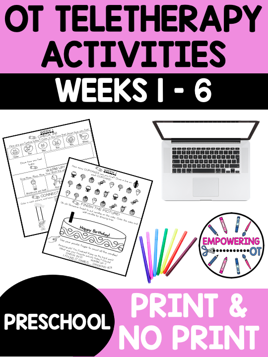 Do you need virtual occupational therapy activities for your preschool students? Practice fine motor, visual motor and visual perceptual skills with this digital download