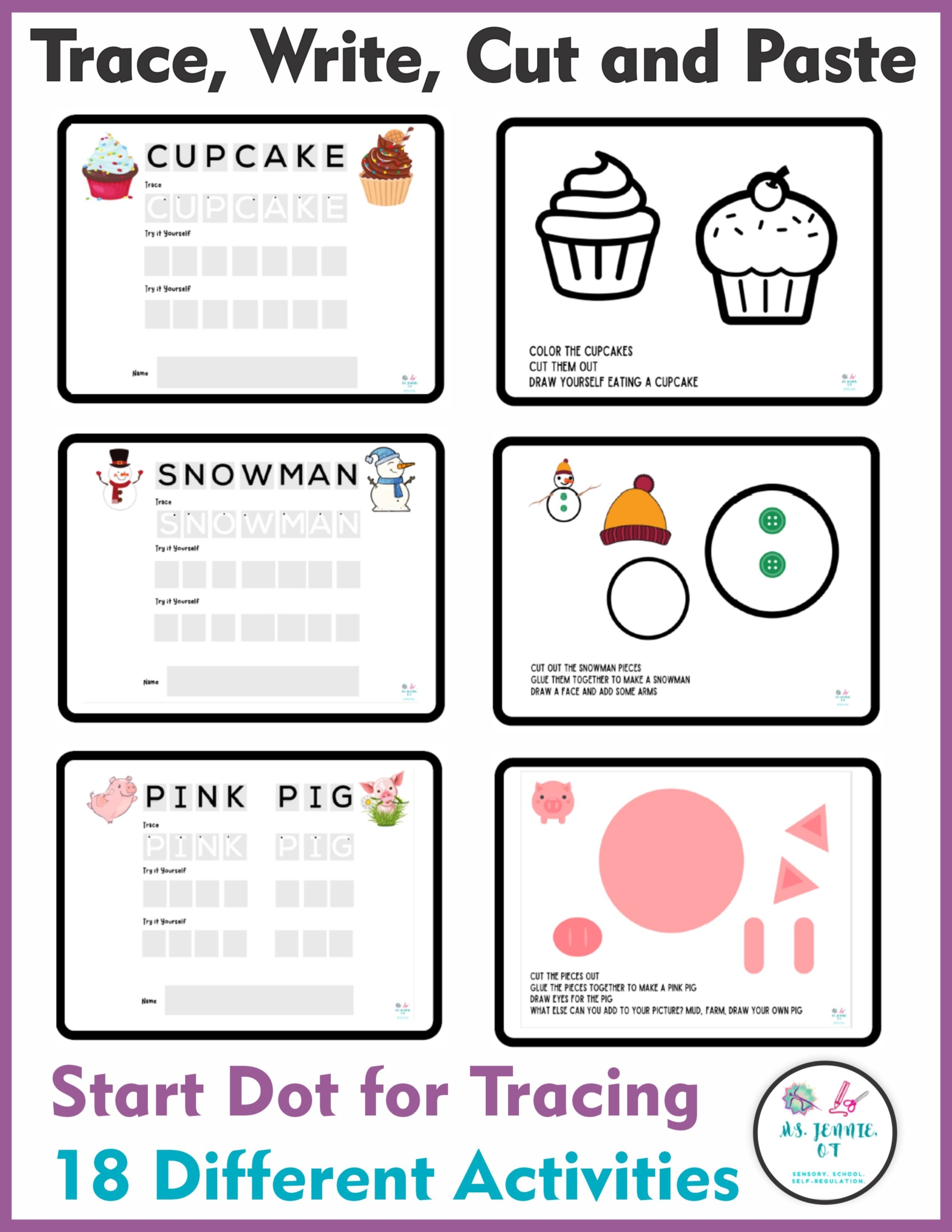 Trace, Write, Cut, and Paste is a creative, multisensory activity to practice letter formation, fine motor, visual motor, and scissor skills.