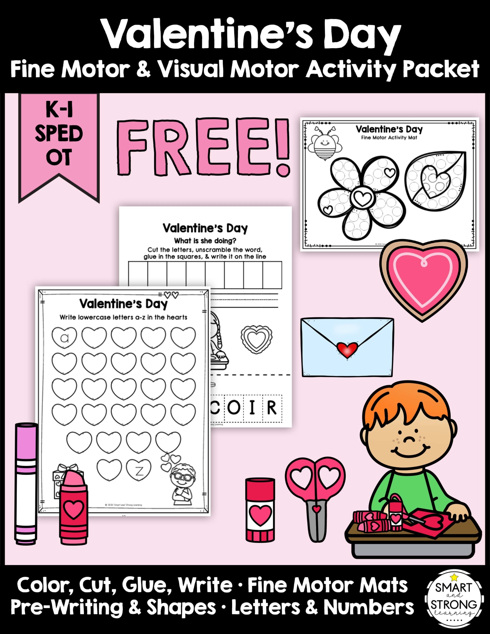 Free Valentine Fine Motor and Visual Motor YTS