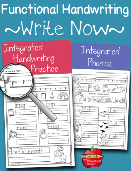 The Functional Handwriting Practice digital download integrates phonics, reading, & writing for students in grades K-1 and up.