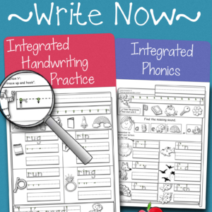 The Functional Handwriting Practice digital download integrates phonics, reading, & writing for students in grades K-1 and up.