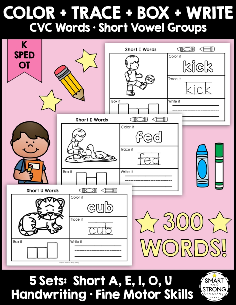 These CVC Word Worksheets are for early learners who are starting to learn, read, and write CVC sight words.