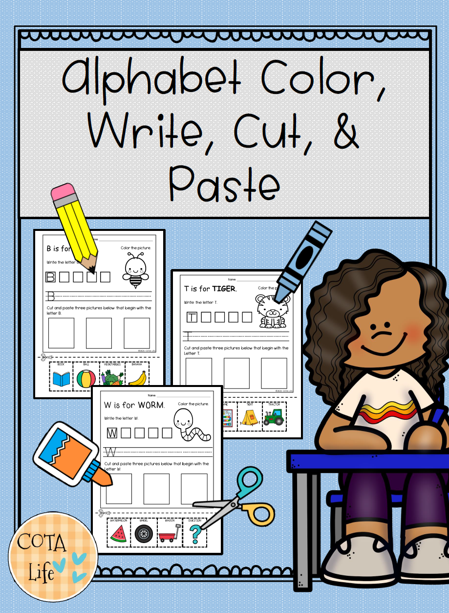 Alphabet Color Write Cut and Paste
