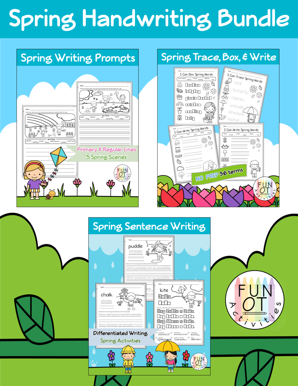 Created by Samantha, OTR/L, of Fun OT Activities, this Spring Time Handwriting bundle will be sure to keep your students engaged while practicing handwriting.