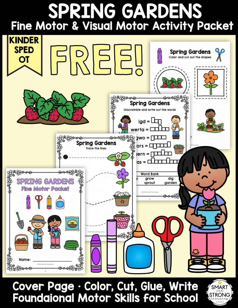 Are your students participating in a garden theme? The Garden Fine Motor Freebie packet is all set to go to practice pre-writing and scissors skills.