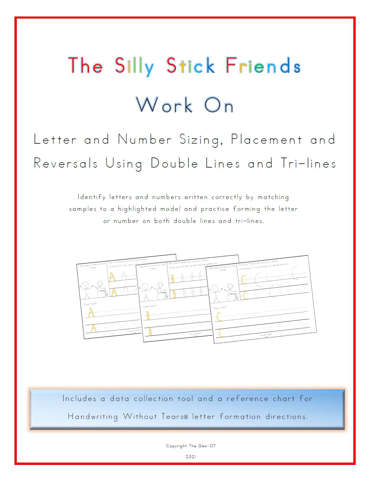 Created by Anna Long-Slade, OTR, this Silly Stick Friends Handwriting Packet can help your students with letter and number formation.
