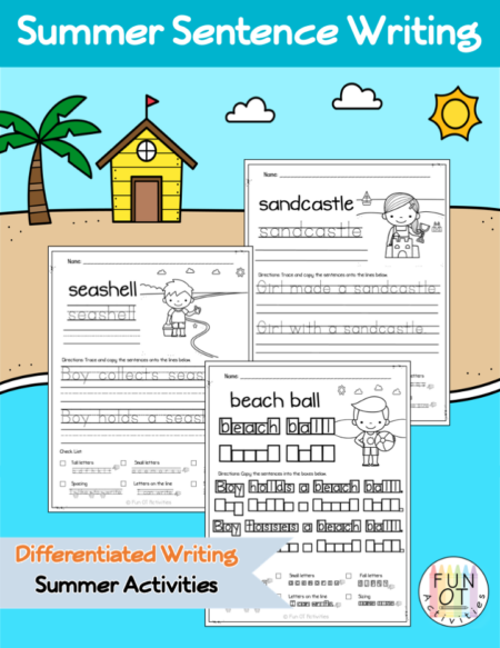 Created by Fun OT Activities, this Summer Handwriting bundle will be sure to keep your students engaged while practicing handwriting.