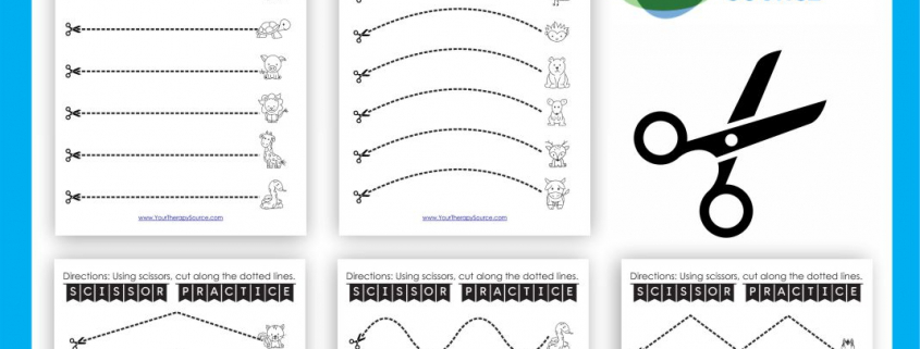 Are you in search of free cutting worksheets for fine motor skills? This 5 page black and white freebie is ready to go!