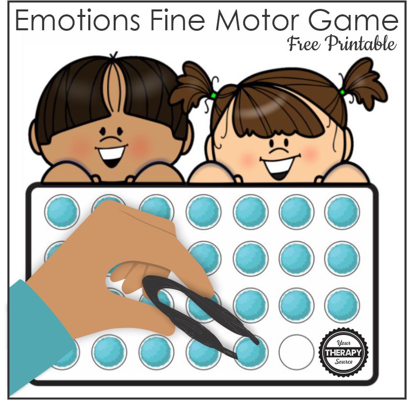 This feelings game printable is a fun way to learn about happiness and practice fine motor skills too! From Your Therapy Source
