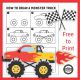 Here you can follow along the step by step directions to learn how to draw a fun monster truck. Download your freebie at Your Therapy Source.