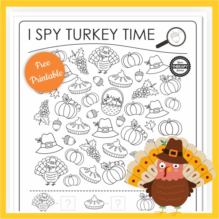 Thanksgiving is approaching and this cute black and white, I Spy Thanksgiving Free Printable is a great way to help celebrate this holiday.