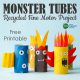 Do you want to learn how to make toilet paper roll monsters? Recycled craft projects are a great way to practice fine motor skills.
