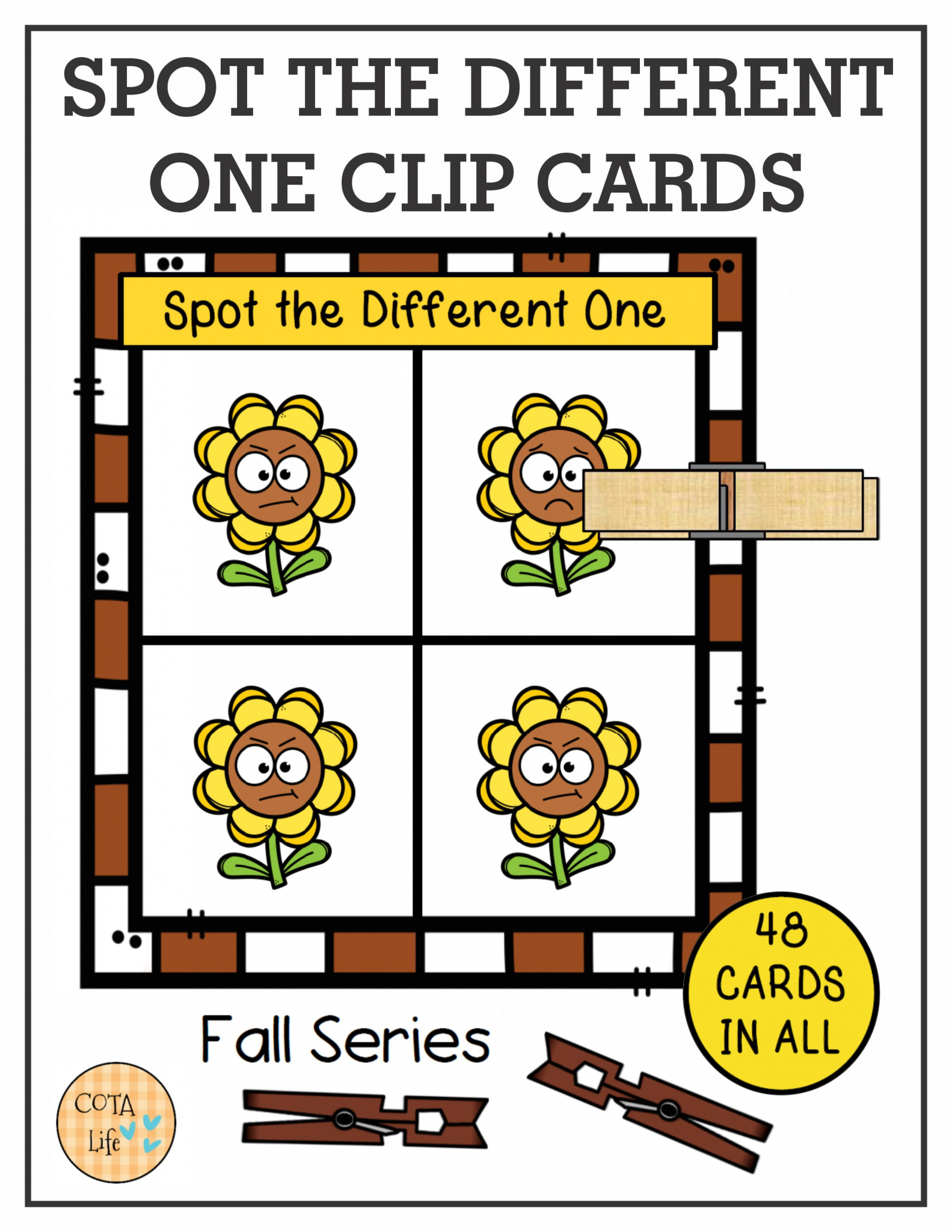 Check out these 48 Spot the Difference Fall cards created by Regina Parsons-Allen, a pediatric certified Occupational Therapy Assistant.