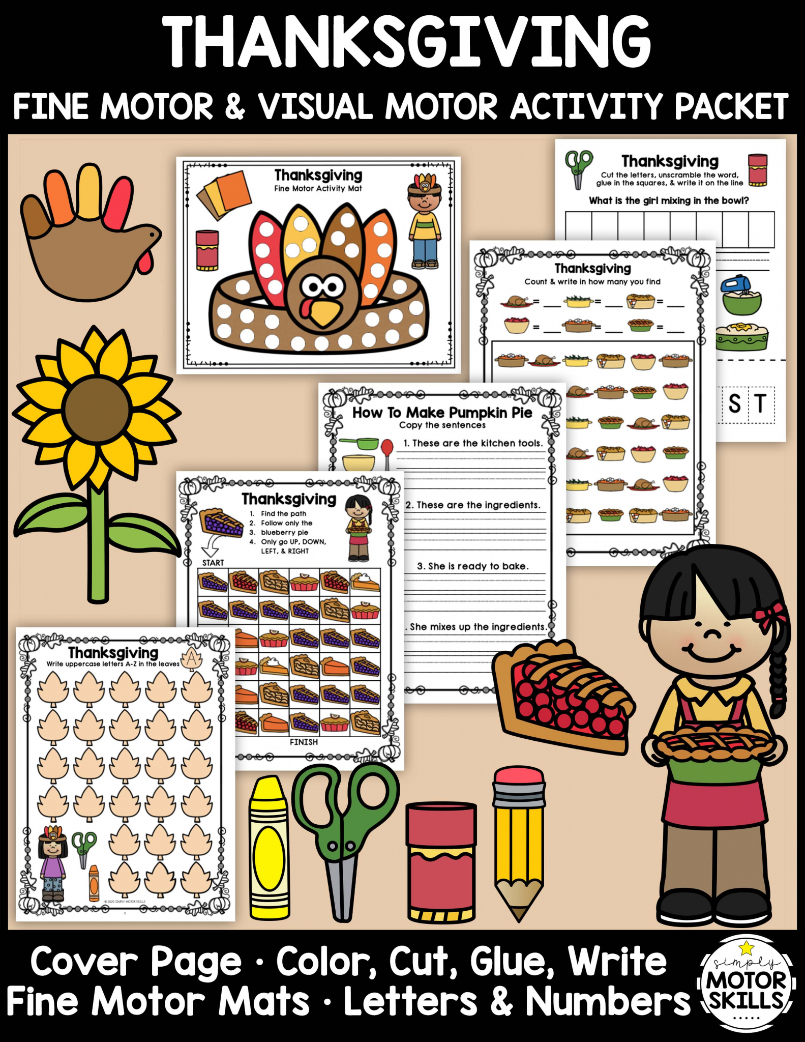 This Thanksgiving Fine Motor Activity Packet will jump-start your planning for the month of November! Download your copy today.