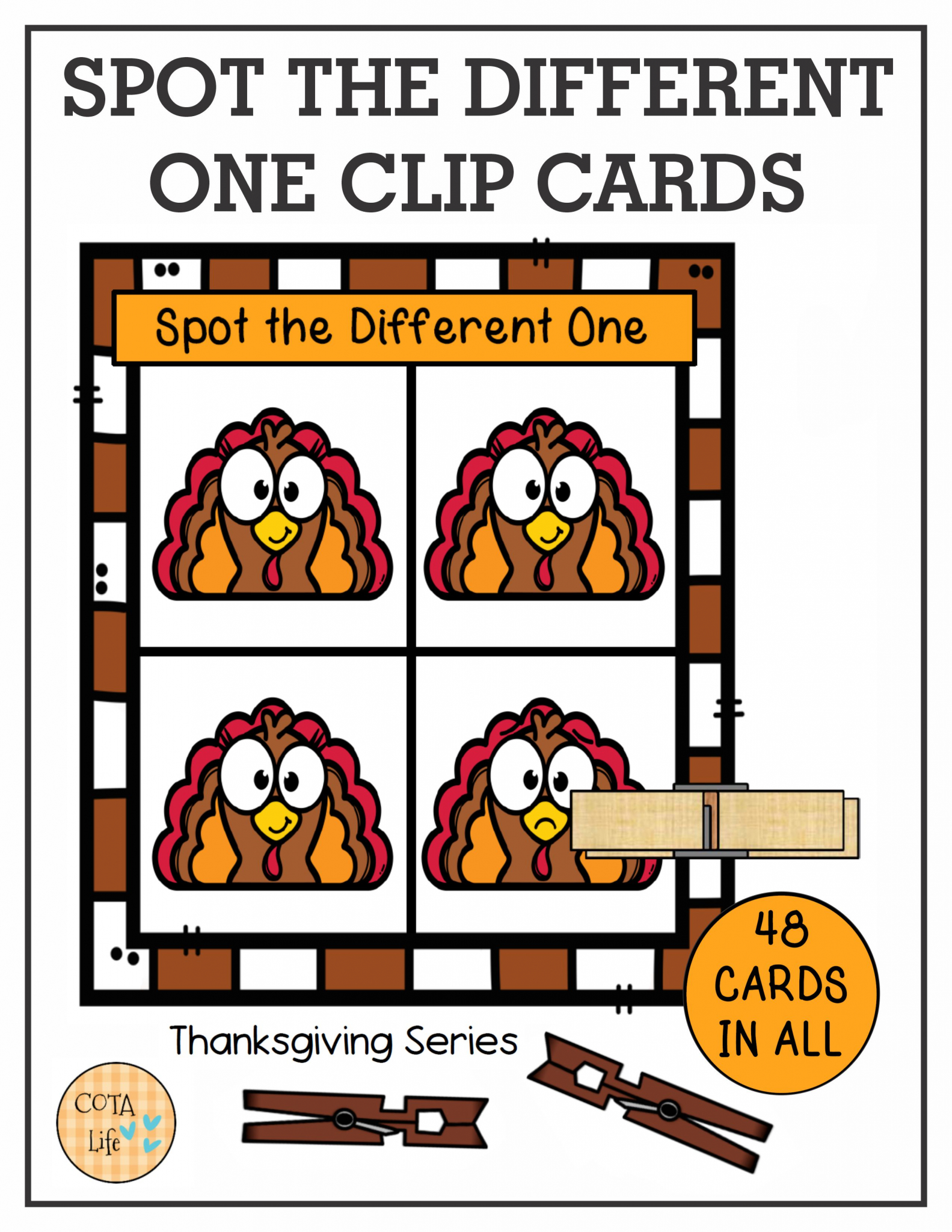 Check out these 48 Spot the Difference Thanksgiving cards created by Regina Parsons-Allen, a pediatric COTA.