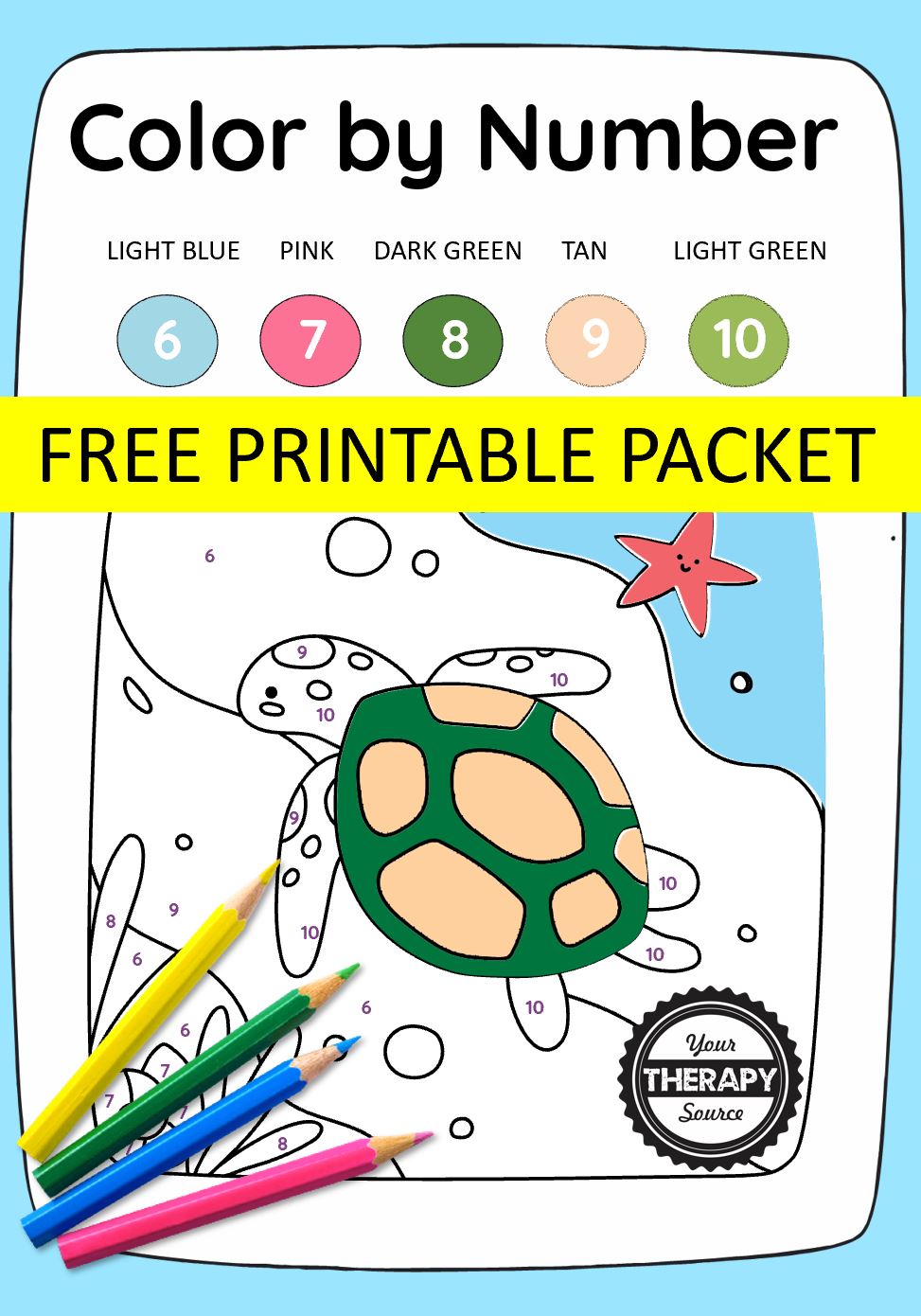 Try these color by number kindergarten and older free printables! You can download them for free at the bottom of the post.
