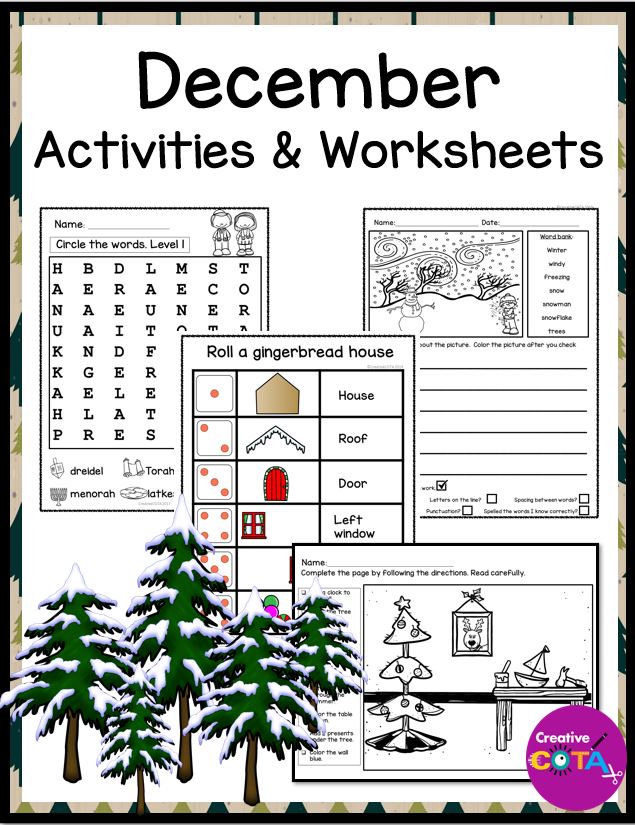 Created by a Certified Occupational Therapy Assistant, this December Variety Packet, includes differentiated, worksheets & activities.