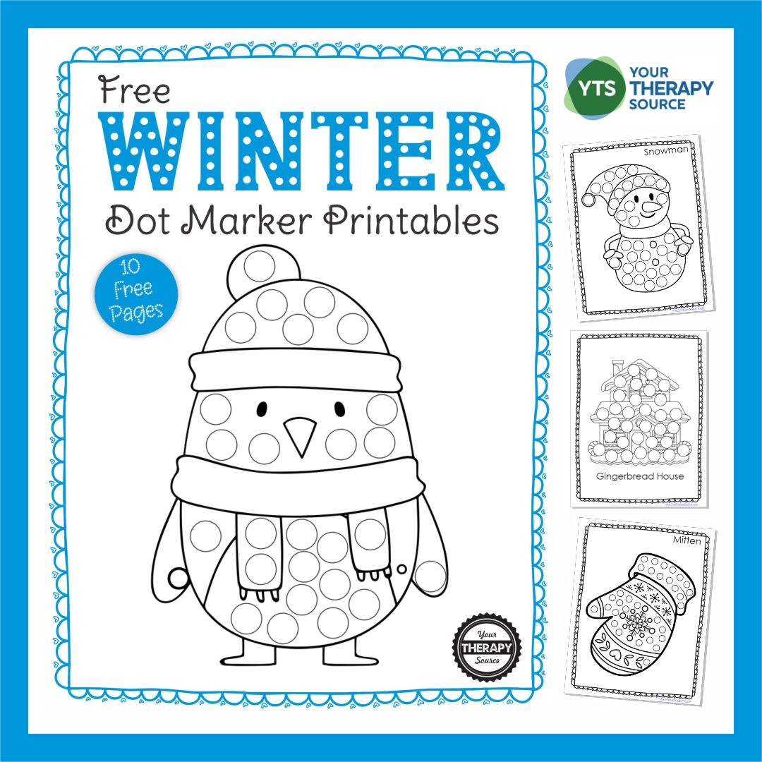 Check out this FREE Winter Dot Art printable packet for kids. You can download the dot printables for free at the bottom of the post.