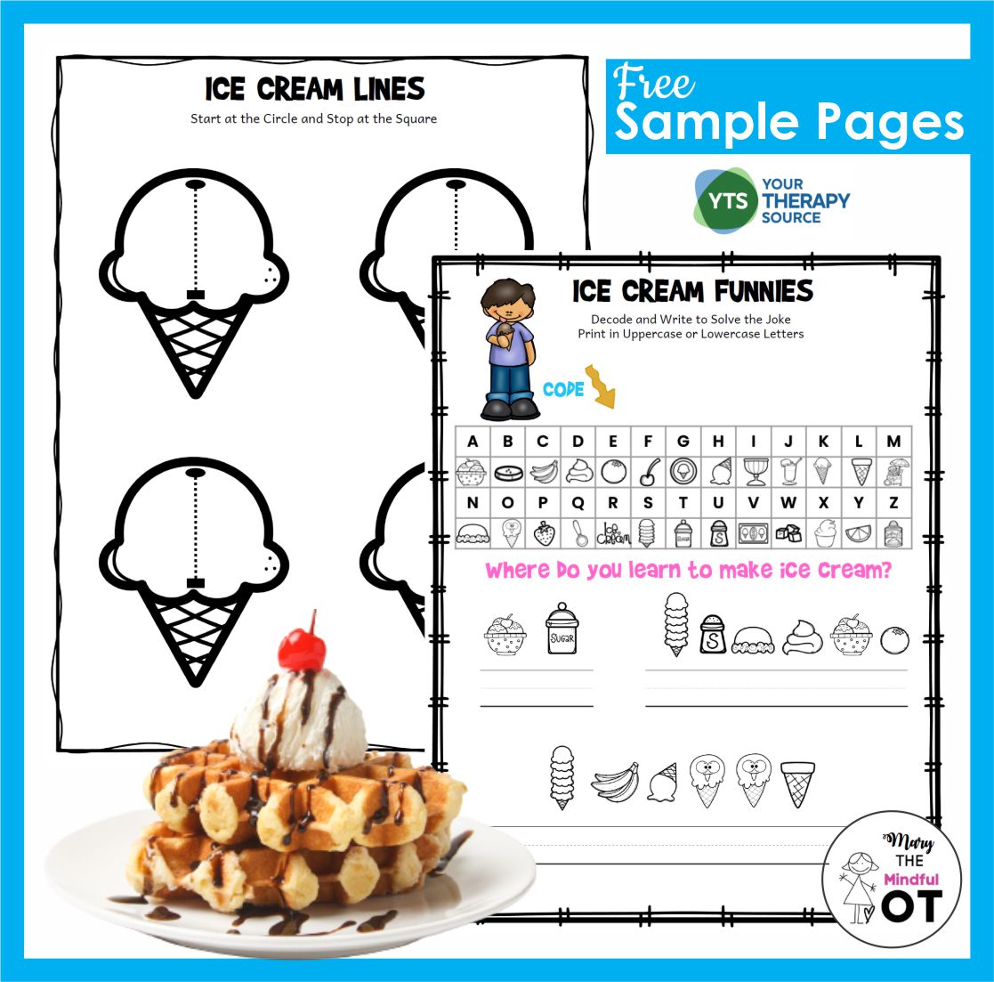 Download an ice cream joke cryptogram puzzle and a prewriting activity that are both sure to make your fingers and brain work.