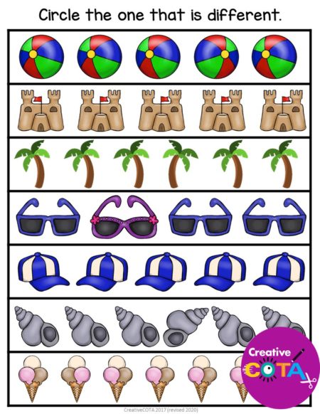 Use these fun and engaging, Seasonal spot-the-difference, visual perceptual activities to help your students with reading and writing skills. 