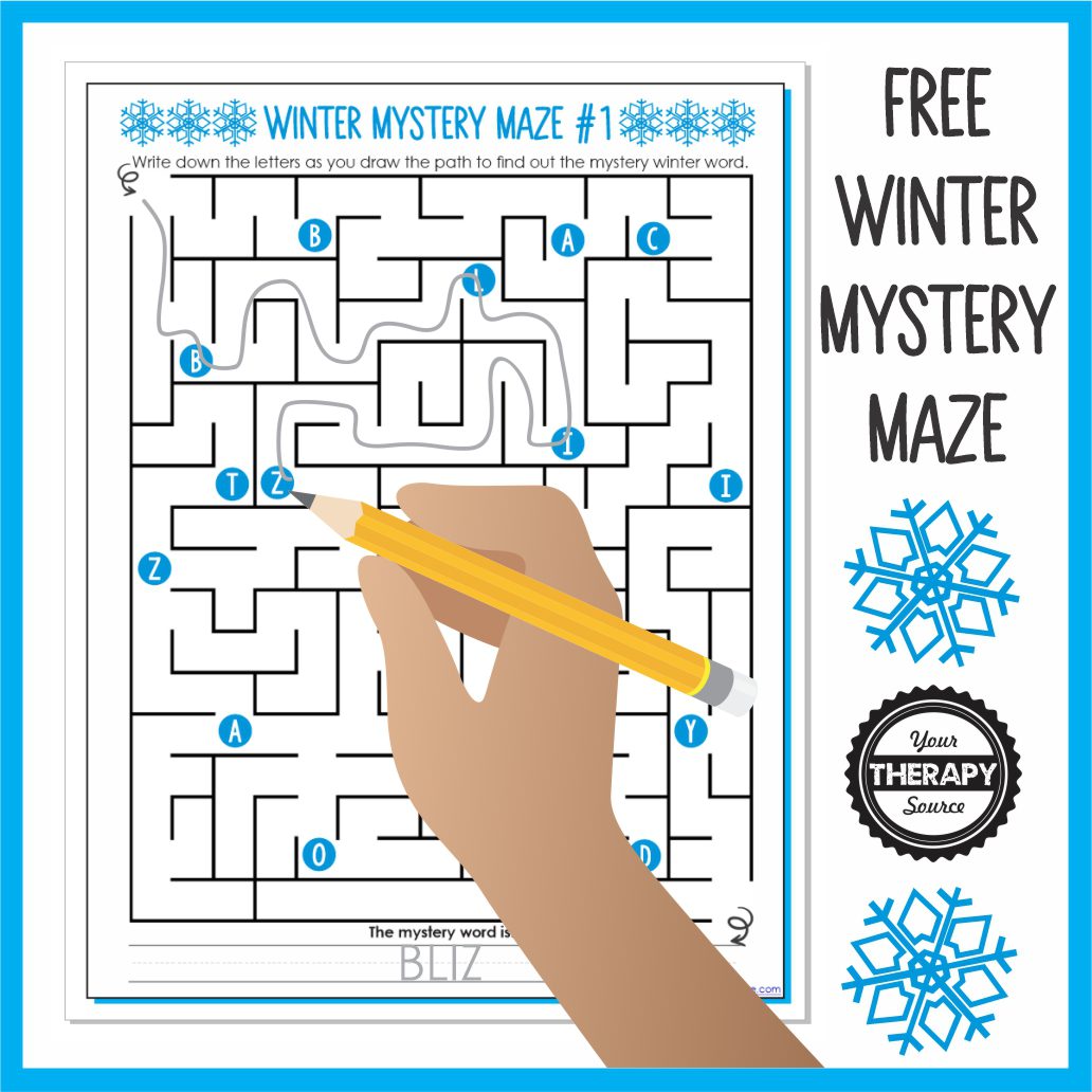 This FREE printable Winter maze is perfect to entertain the kids for a few minutes on these cold days.