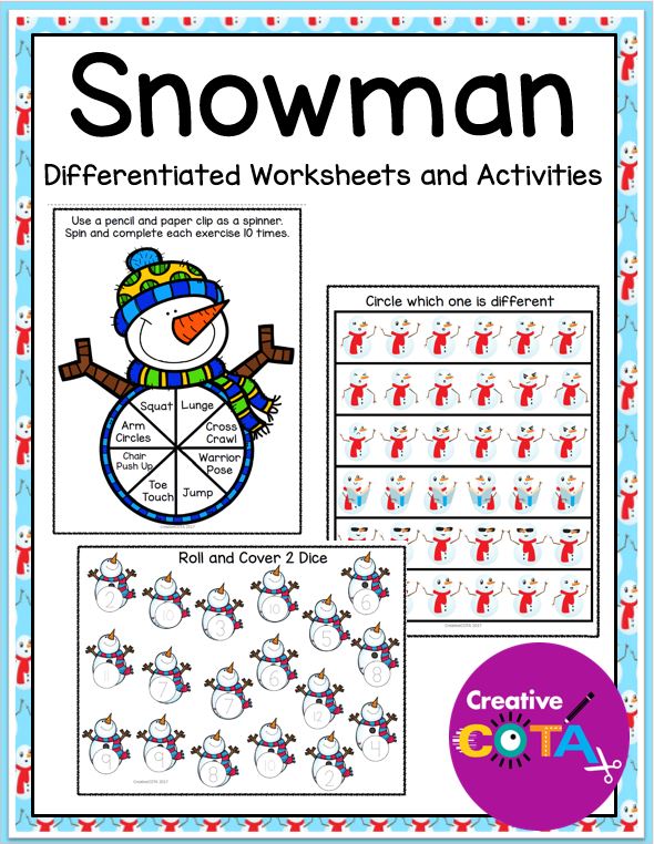 Snowman Worksheets