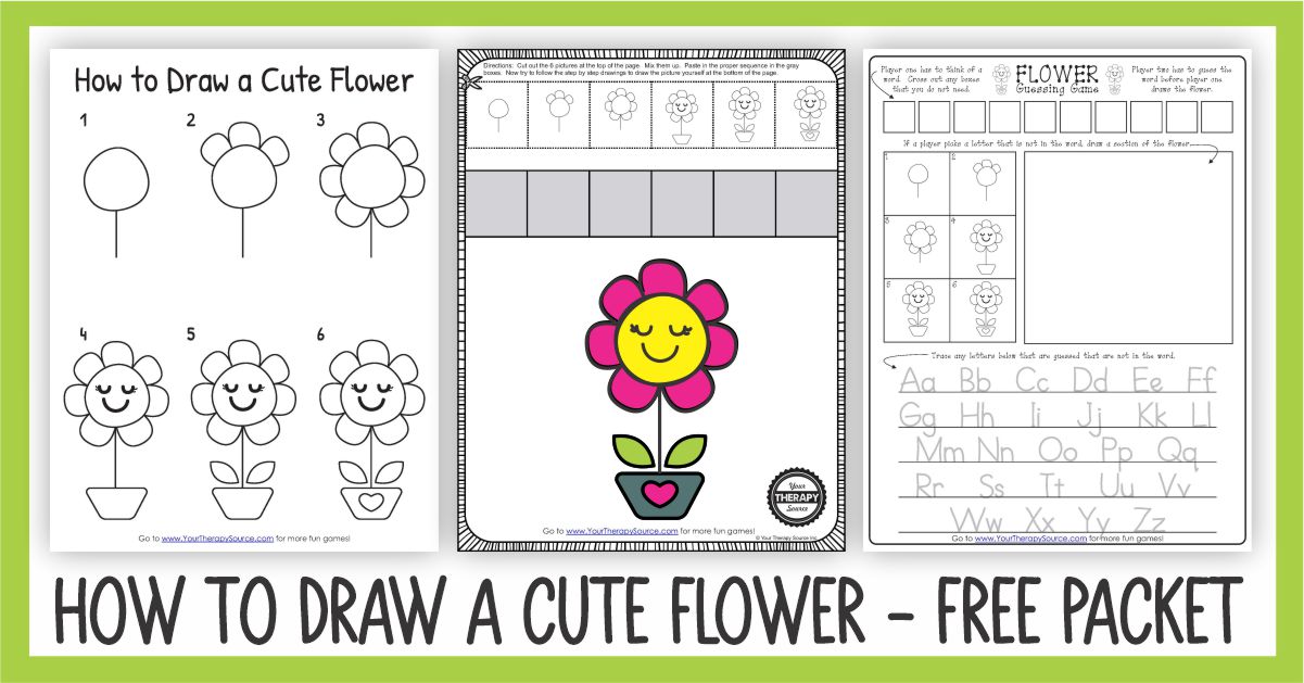 This FREE printable How to Draw a Cute Flower mini packet is perfect to entertain and challenge the kids during Spring time.