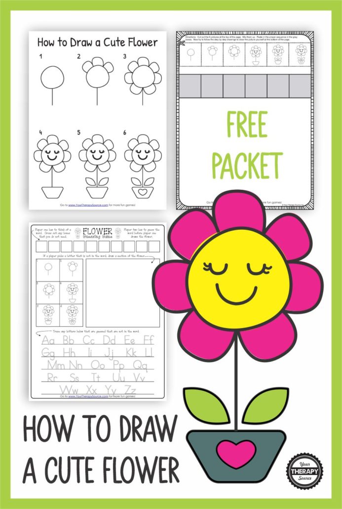 This FREE printable How to Draw a Cute Flower mini packet is perfect to entertain and challenge the kids during Spring time.