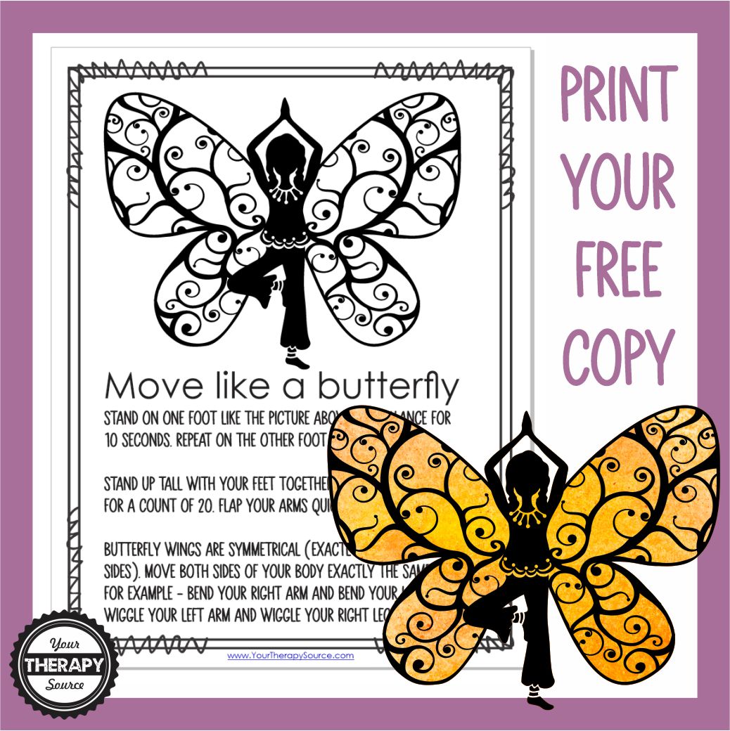 Are you looking for butterfly gross motor activities for preschoolers and older? This one page ZERO PREP activity has you covered.