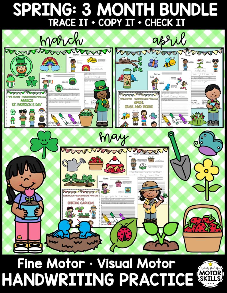 Spring Handwriting Bundle - TRACE COPY CHECK