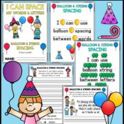 I Can Space Letters and Words - Handwriting Bundle Balloon & String Spacing Packets - Introducing… BALLOON & STRING Spacing!