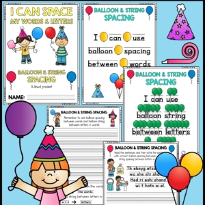 I Can Space Letters and Words - Handwriting Bundle Balloon & String Spacing Packets - Introducing… BALLOON & STRING Spacing!