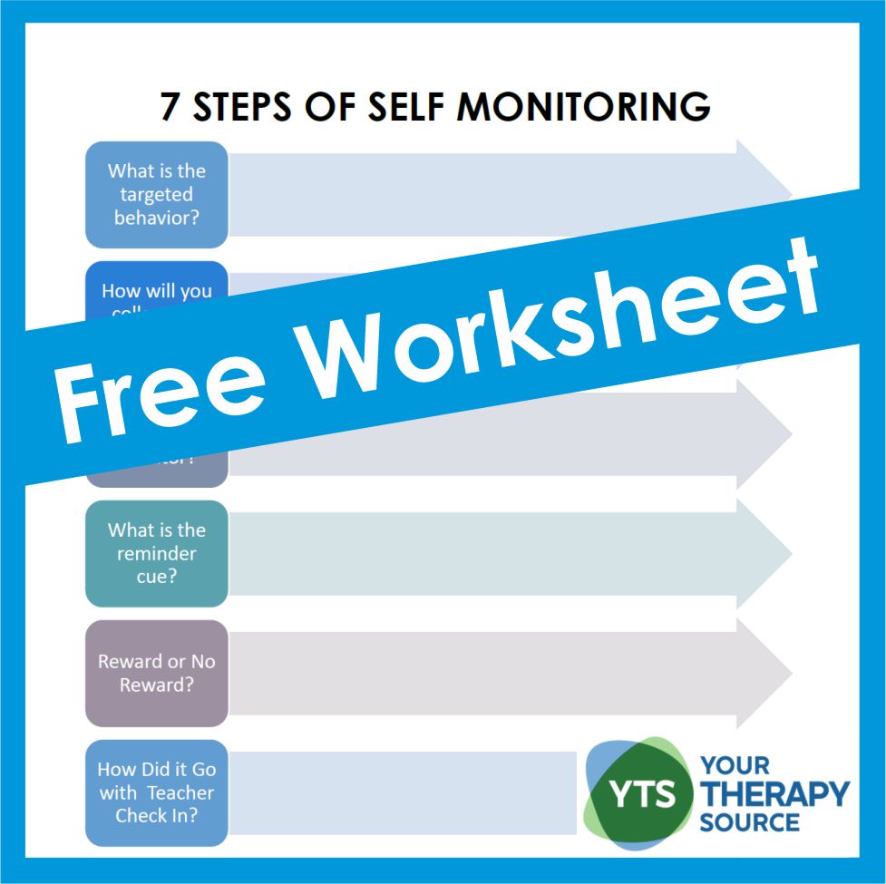 Self-monitoring is a step-by-step procedure in which students monitor and self-record their own actions. Download a free worksheet.