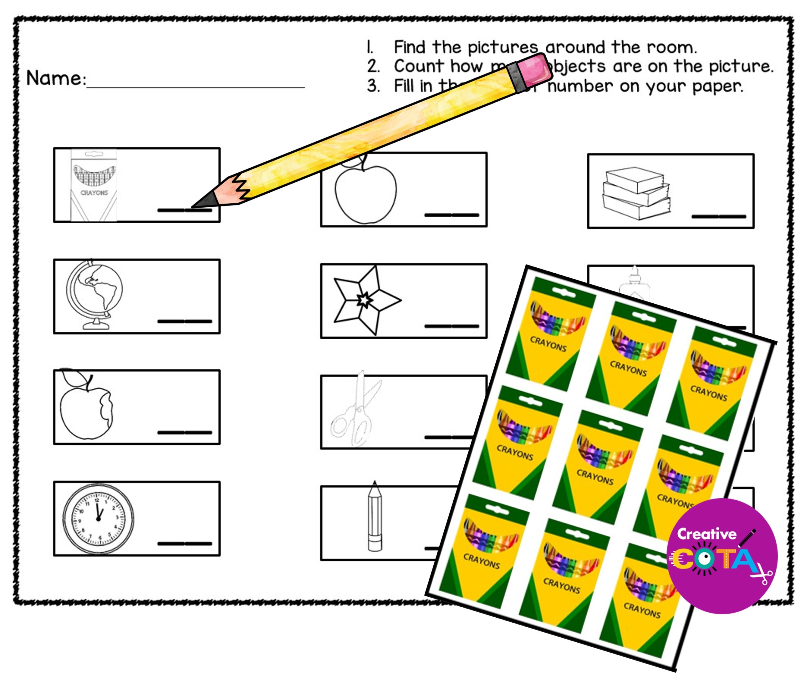 School number hunt activity - free printable