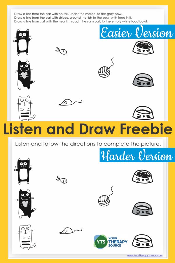 It's a Listen and Draw Activity PDF that will keep your students engaged and learning. Download your free copy from Your Therapy Source.