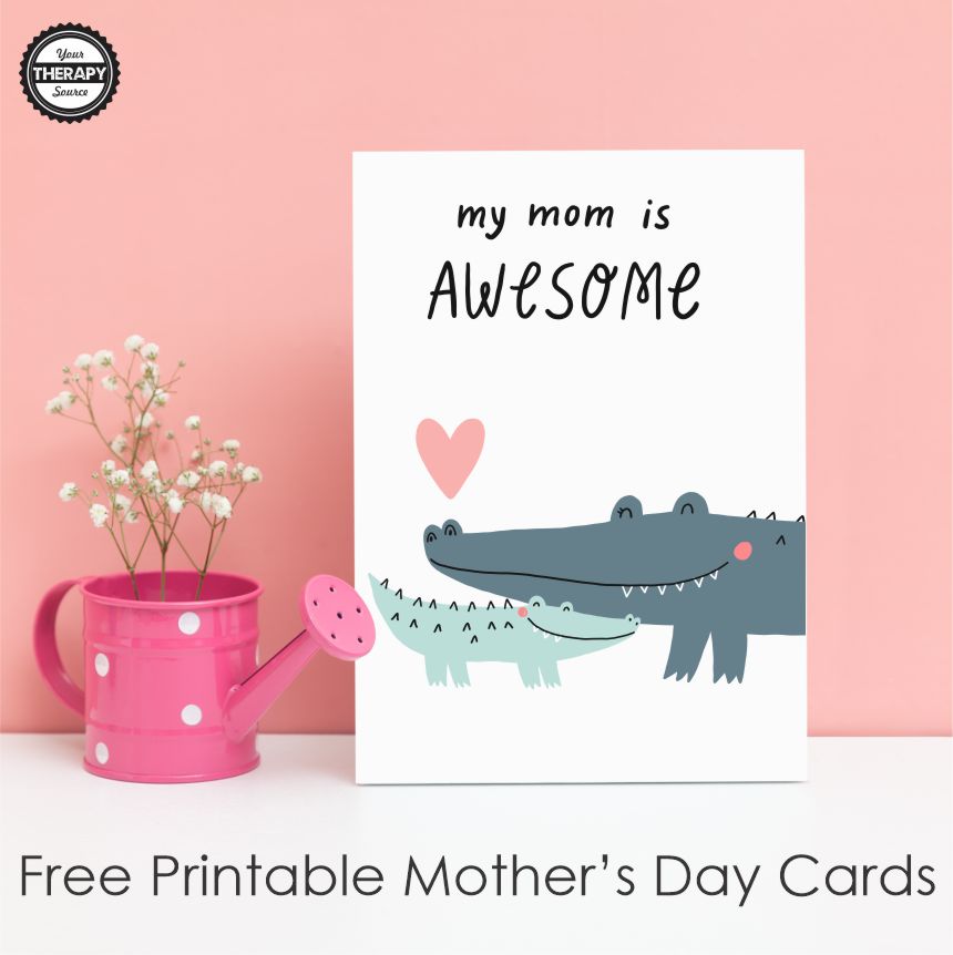 Check out this FREE printable packet of Mother's Day card ideas for kids at the bottom of the post from Your Therapy Source