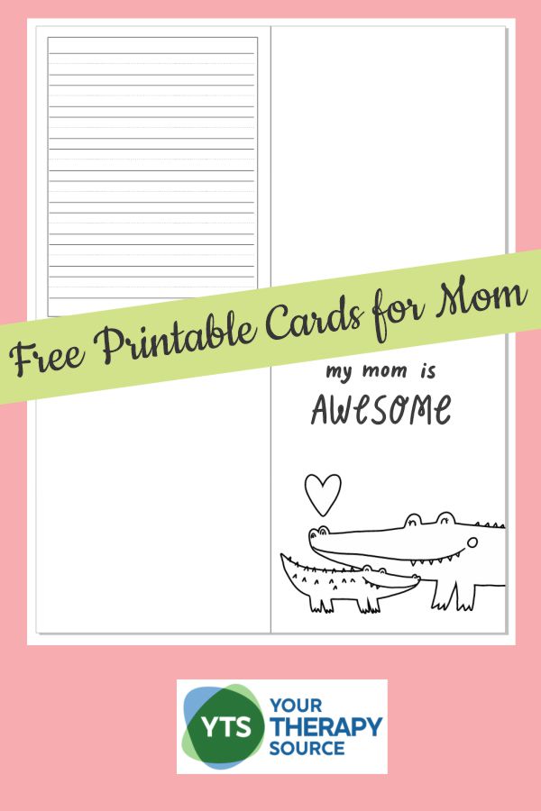Check out this FREE printable packet of Mother's Day card ideas for kids at the bottom of the post from Your Therapy Source